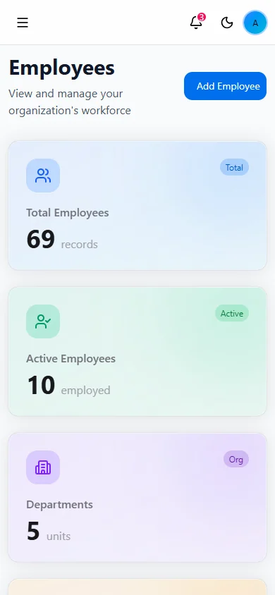 Orbit Employee Directory on mobile, illustrative workspace