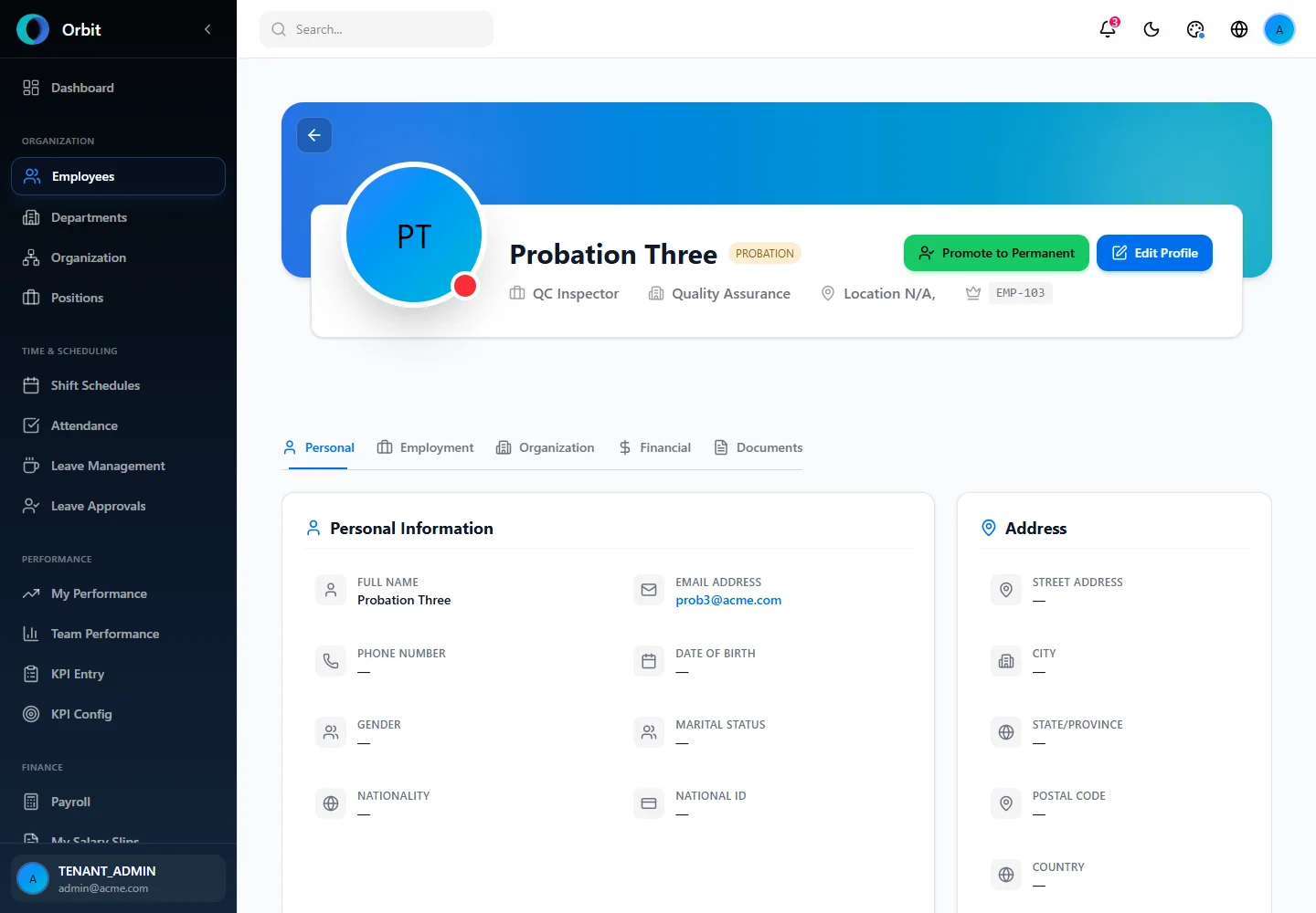 Orbit A member reassignment workflow screen in a fictional example workspace
